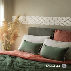 Chambre à coucher avec notre pochoir Entrelacs peint avec la couleur Coton sur un mur peint avec la couleur Jonc, faites entrer dans votre intérieur de la personnalisation et de la singularité.

/ Teintes Coton et Jonc - Camaëlle /
/ Pochoir Entrelacs - Camaëlle /

#pochoirs #creation #creativite #créativité #habillagedesmurs #camaelle #technique #valorisation #entrelacs #pochoirentrelacs #murscréation #decoratif #décoration #decoration #pinceaux #chambre #chambreacoucher #chambreparentale #interieur